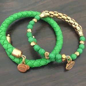 Alex and Ani Green Bracelet Set